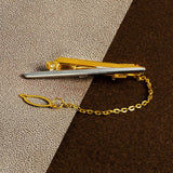 Plain 18K Gold Cz Formal Shirt Tie Pin Clip For Men