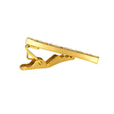 Wave 18K Gold Crystal Cz Formal Shirt Tie Pin Clip For Men