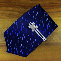 Faceted Grey Crystal Cz Formal Shirt Tie Pin Clip Branded Gift Box