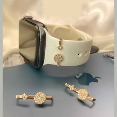 Round Square Cubic Zirconia 18K Rose Gold Anti Tarnish 1 Piece Watch Charm Band For Women