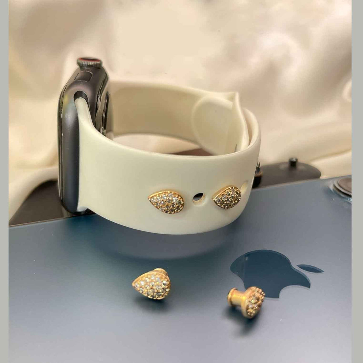 Drop Cubic Zirconia 18K Rose Gold Anti Tarnish 1 Piece Watch Charm Band For Women