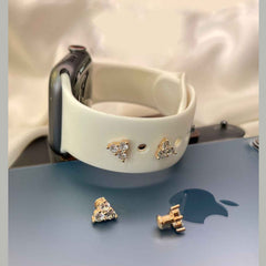 Heart Cubic Zirconia 18K Rose Gold Anti Tarnish 1 Piece Watch Charm Band For Women