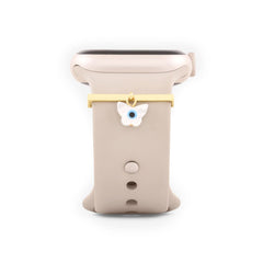Evil Eye Butterfly Copper Mother Of Pearl Gold Watch Charm Band For Women