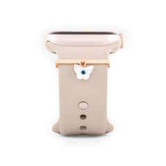 Evil Eye Butterfly Shape Pendant Decorative Ring Loops Copper Mother Of Pearl Gold Watch Charm Band For Women