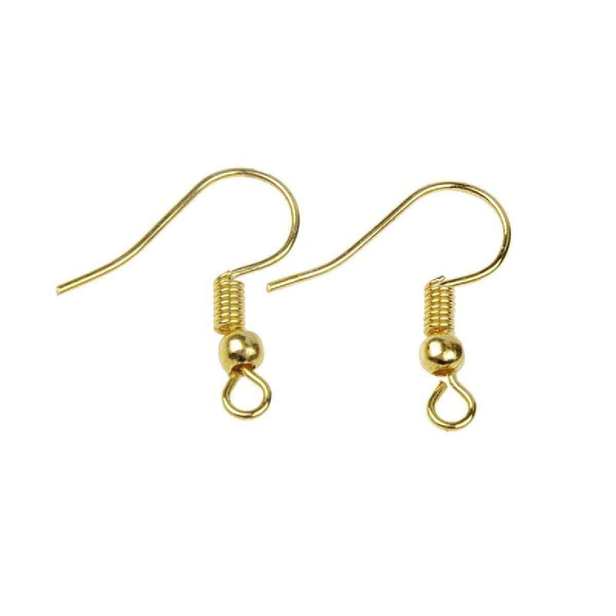 Gold Fish Hook Clasp Earring Pair