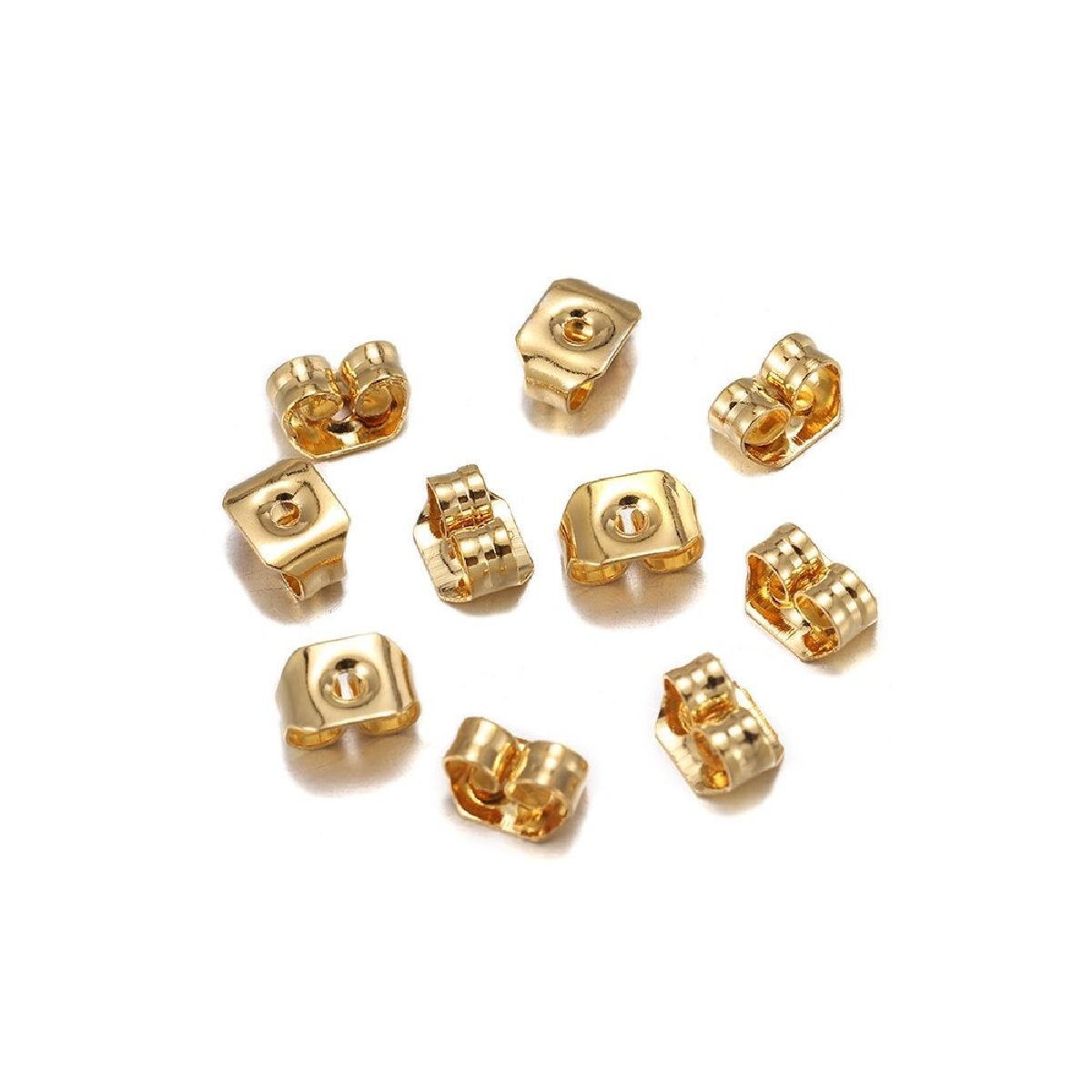 Gold Brass Earring Back Hook Accessories For Women (Pack Of12)