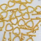 Heart Love Matte Toggle T O Clasp 18K Gold Anti Tarnish DIY Accessory Lock for Chain Bracelet