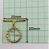 Braided Gold Toggle T O Clasp 18K Gold Anti Tarnish DIY Accessory Lock for Chain Bracelet