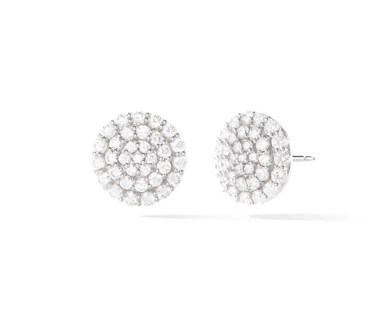 Fiji Tiny Button Diamond Stud Earrings in Sterling Silver and Diamond   Jewellery by Monica Vinader