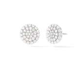 Brass 18k Rose Gold Crystal Button Stud Earring Pair For Women