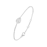 Brass 18k Rose Gold Pear Crystal Halo Chain Bracelet For Women