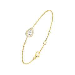 Pear Crystal Halo Chain Bracelet