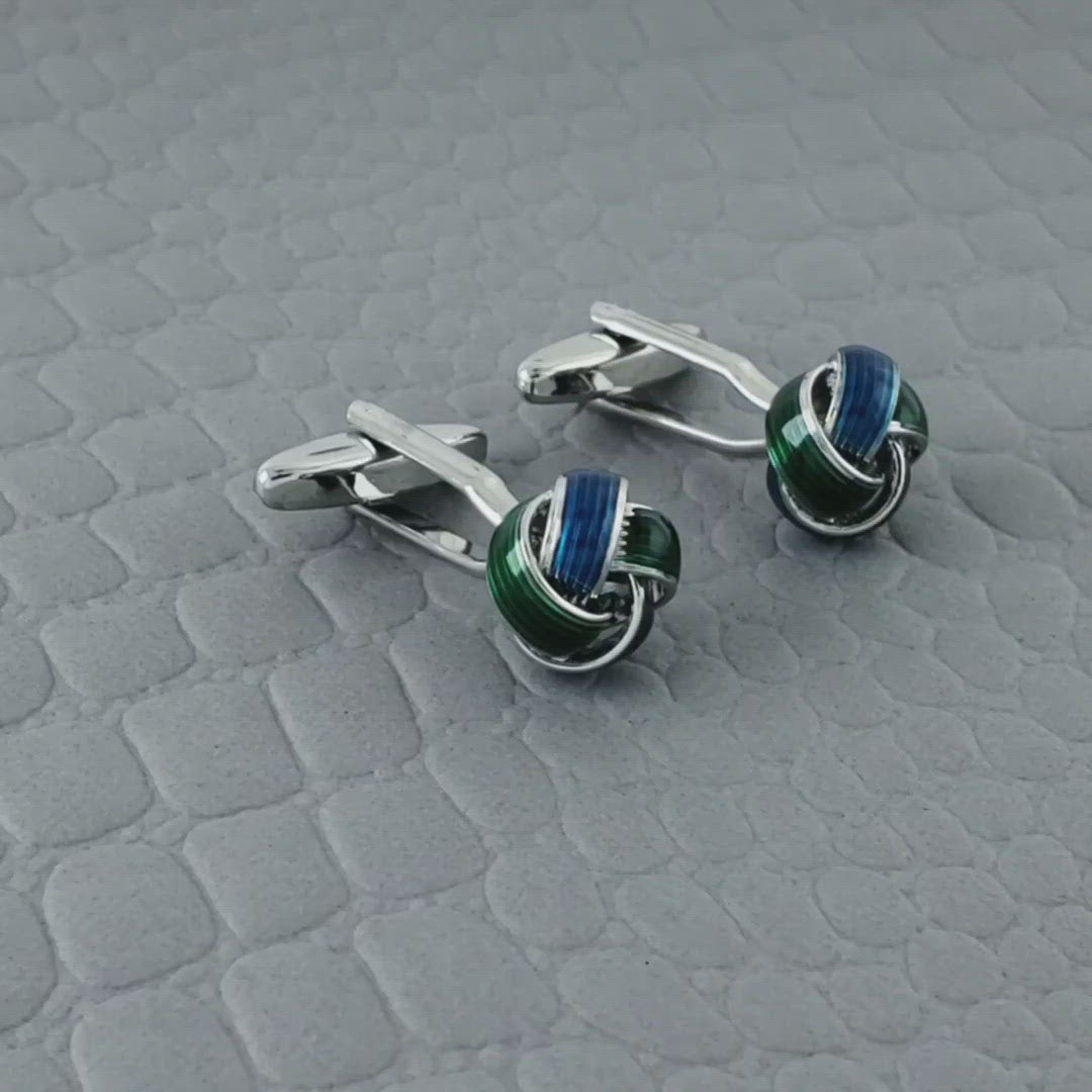 Knott Blue Knot Cufflinks In Box