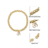 Brass 18k Om Charm Embellishment Bracelet For Women
