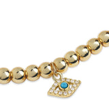 Brass 18k Evil Eye Charm Embellishment Bracelet For Women