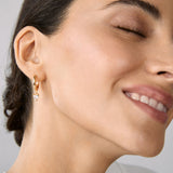 Brass 18k Rose Gold Heart Shape Crystal Clip On Earring Pair For Women
