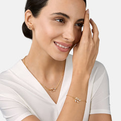 Brass 18k Rose Gold Marquise Vine Pendant For Women