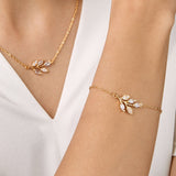 Brass 18k Rose Gold Marquise Vine Bracelet For Women