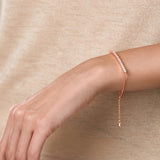 Brass 18k Rose Gold Crystals Bar Bracelet For Women