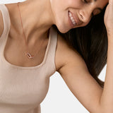 Brass 18k Rose Gold Friends Linked Up Necklace For Women