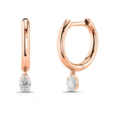 Brass 18k Rose Gold Oval Shape Crystal Clip On Earring Pair For Women