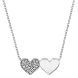 Brass 18k Rose Gold Twin Heart Chain Necklace For Women