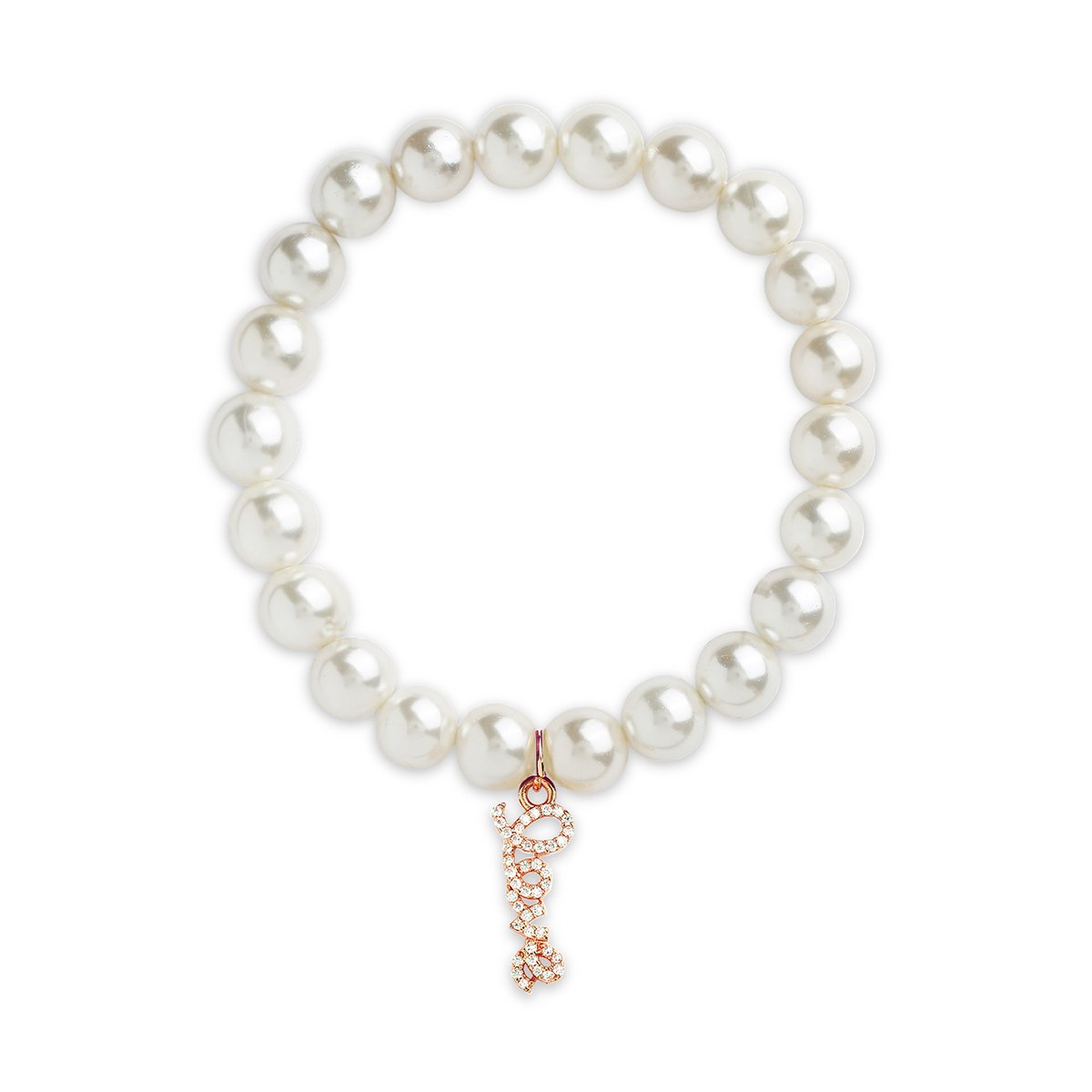 Brass 18k Calligraphy Love Embllishment Bracelet For Women