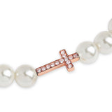 Brass 18k Crystal Studded Cross Embllishment Bracelet For Women